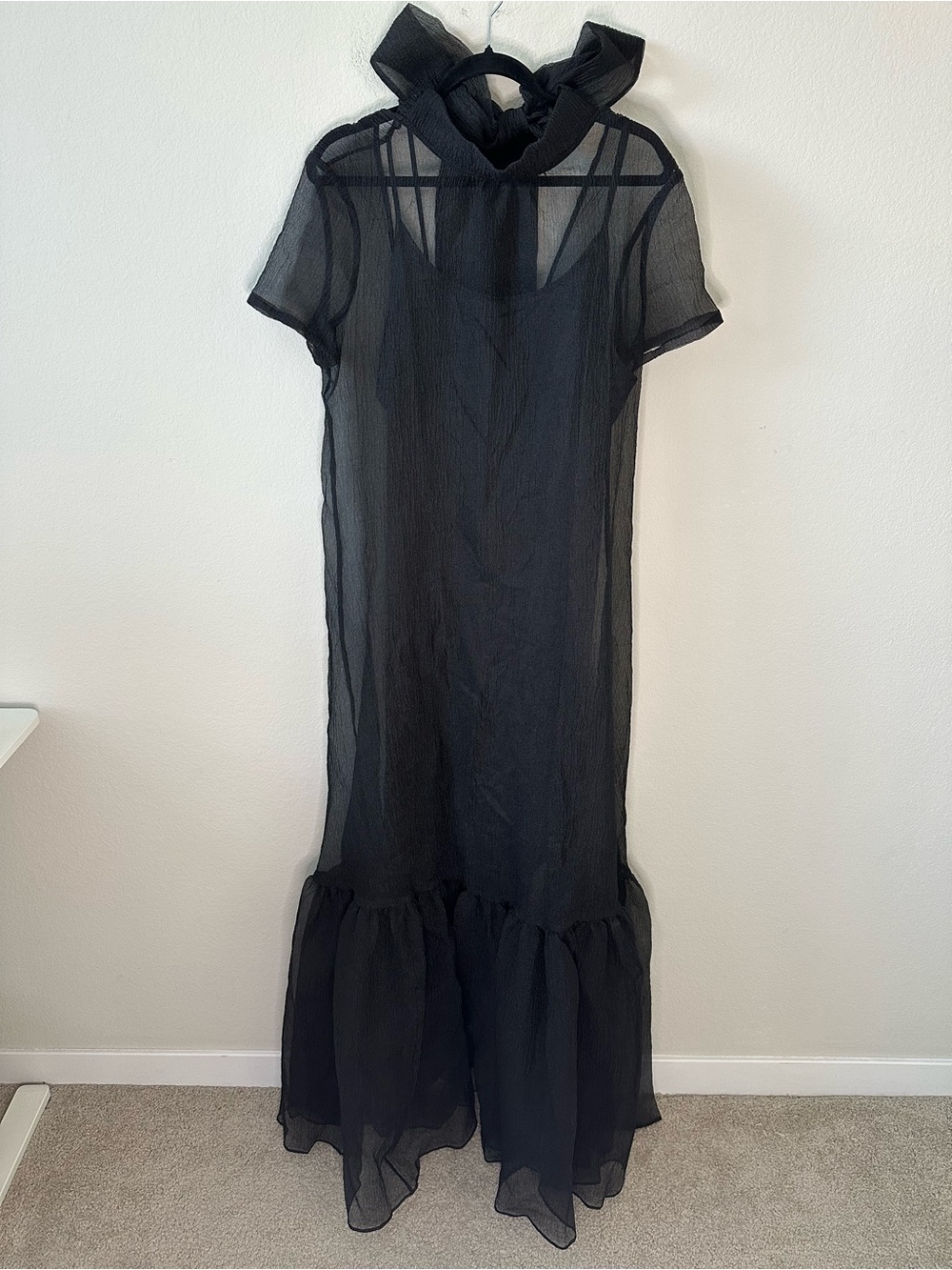 STAUD Calluna Maxi Dress Gown in Black SZ L NWT - Picture 2 of 7